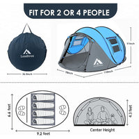 Thumbnail for 2-3 Person Pop Up Camping Tent