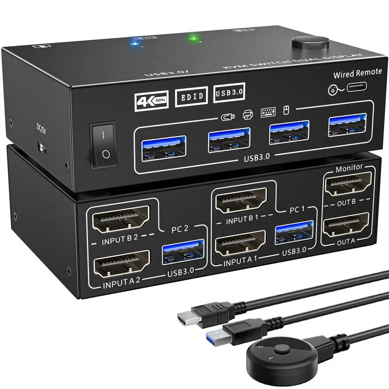 USB KVM Switch Splitter 4 Ports