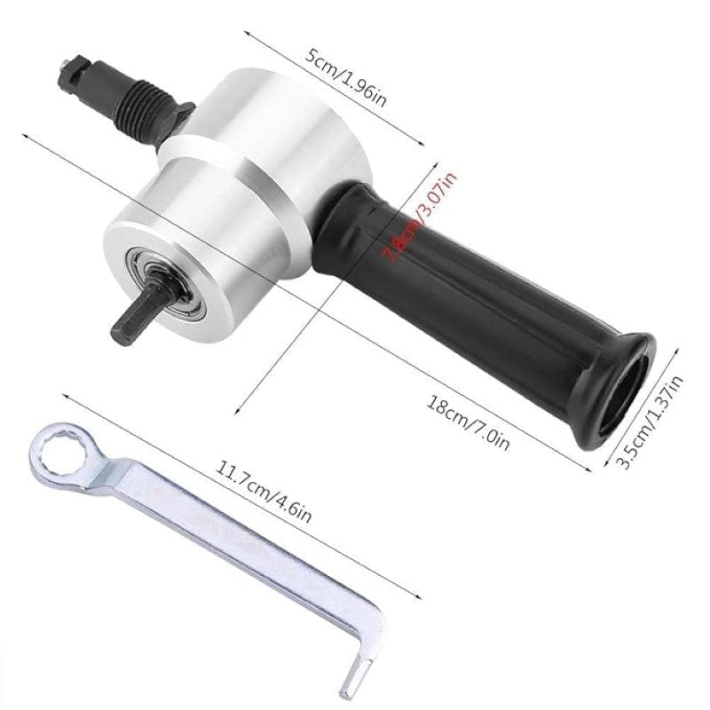 Adjustable Double Head Sheet Metal Nibbler Cutter Cutting Power Drill Attachment