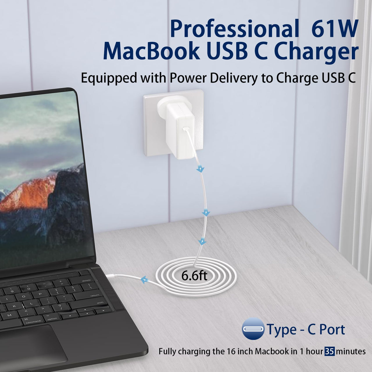 61W USB C Replacement MacBook Charger