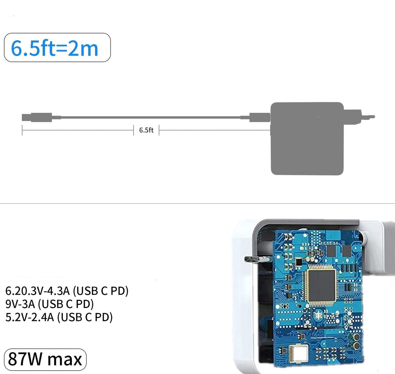 Mac Book Charger 87W USB C Replacement for Mac Book Pro