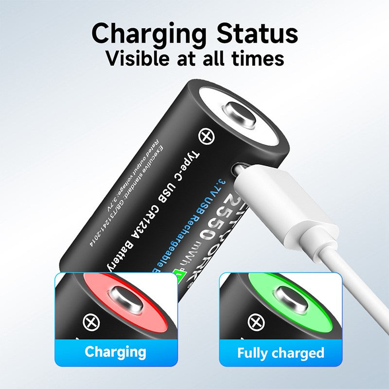 CR123A Rechargeable Battery Pack Type-C Cable