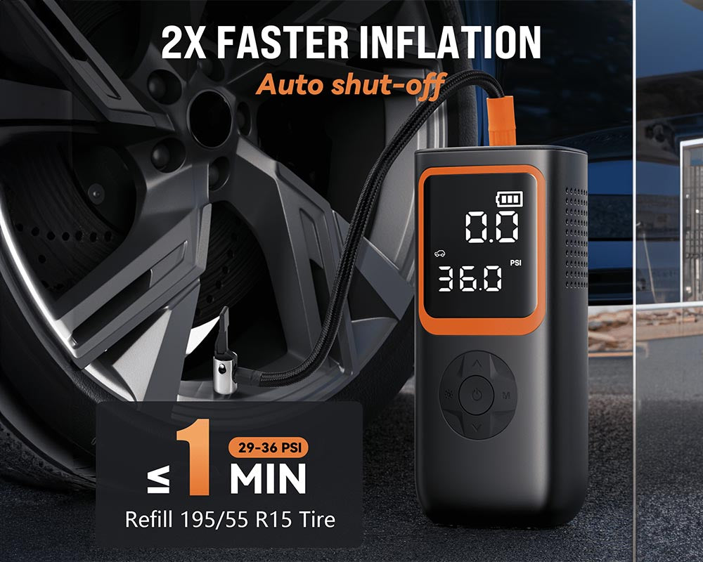 18000mAh Cordless Tire Inflator Portable Air Compressor