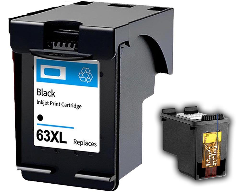 HP63 XLBK Compatible Ink Cartridge for HP Printer DeskJet 1110 1115 2130 2135