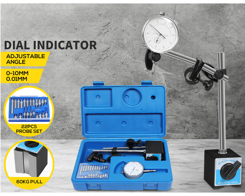 Dial Indicator Gauge with Magnetic Base