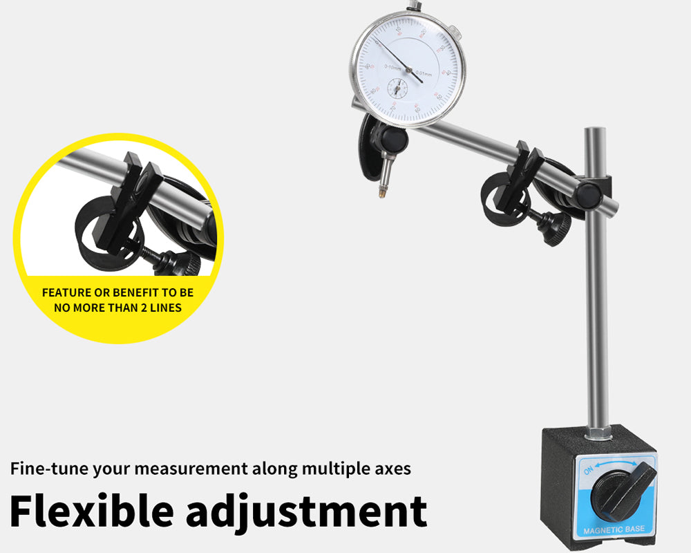 Dial Indicator Gauge with Magnetic Base