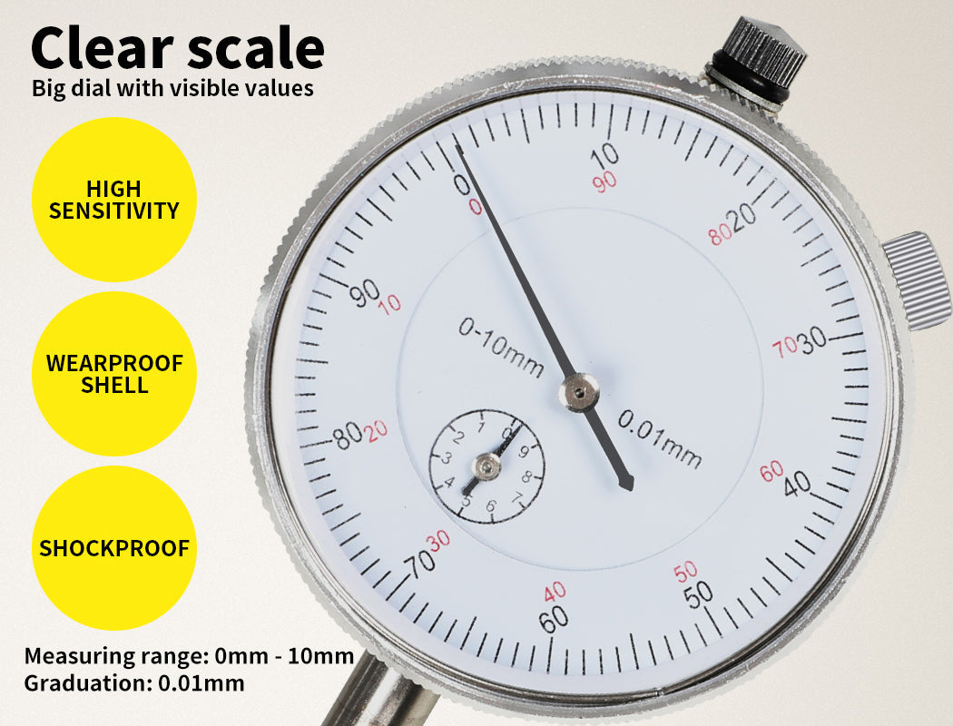 Dial Indicator Gauge with Magnetic Base