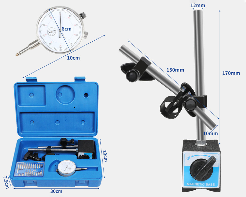 Dial Indicator Gauge with Magnetic Base