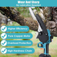 Thumbnail for Mini Chainsaw, Portable Cordless Power Chain Saws 8inch (No Battery)