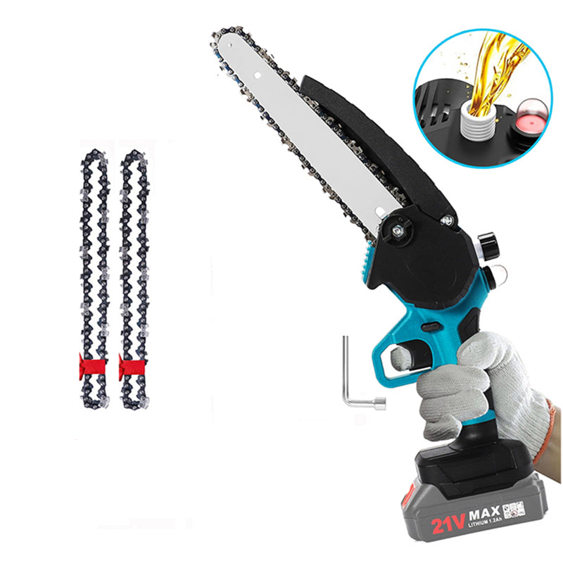 Mini Chainsaw, Portable Cordless Power Chain Saws 8inch (No Battery)