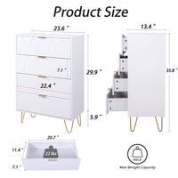 Thumbnail for Tallboy Chest of Drawers - 4-Drawer Dressers for Bedroom (White)