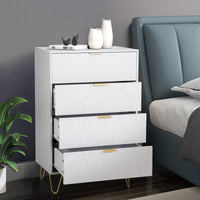 Thumbnail for Tallboy Chest of Drawers - 4-Drawer Dressers for Bedroom (White)