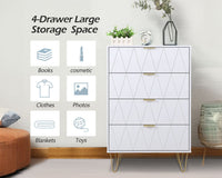 Thumbnail for Tallboy Chest of Drawers - 4-Drawer Dressers for Bedroom (White)