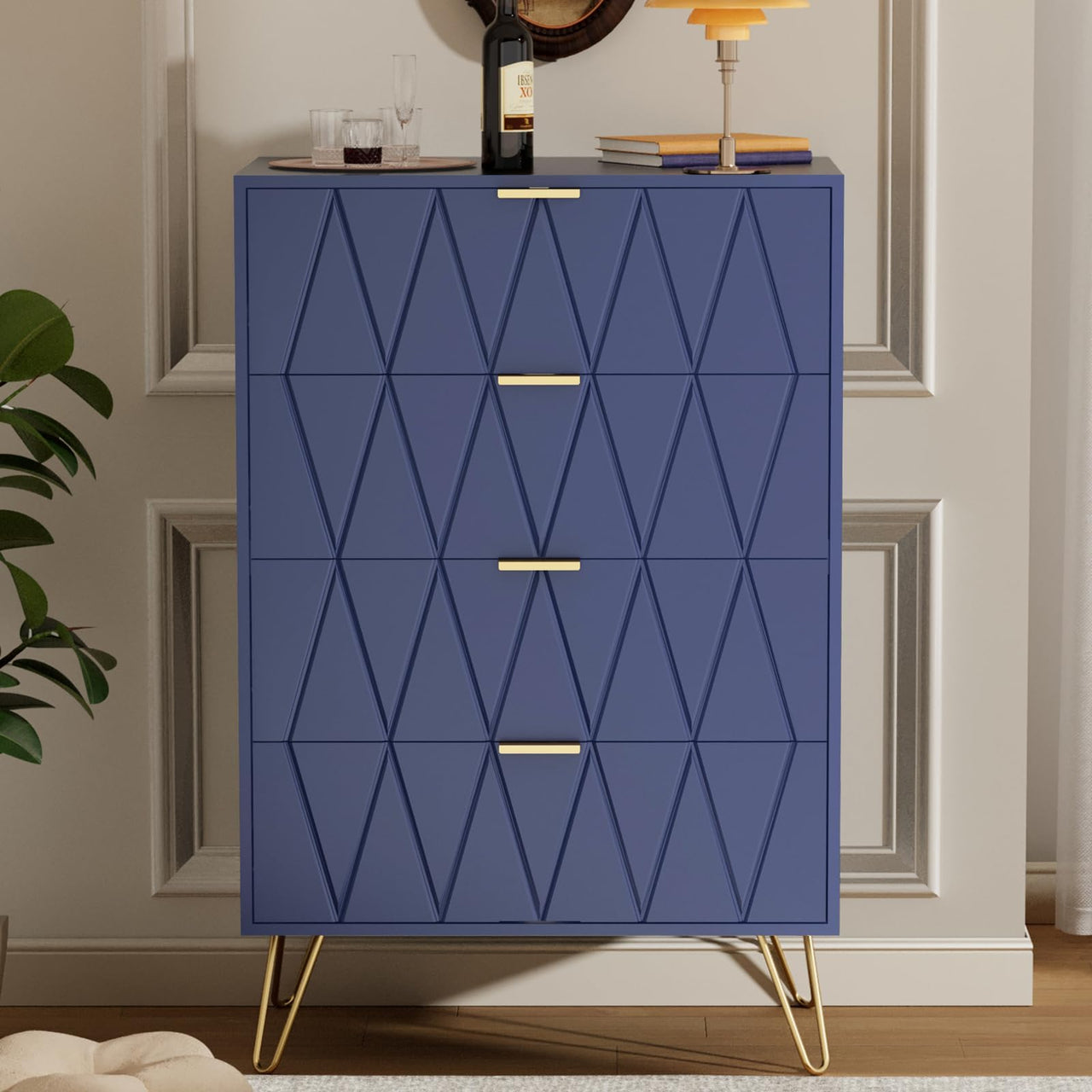 Tallboy Chest of Drawers - 4 Drawers (Navy)