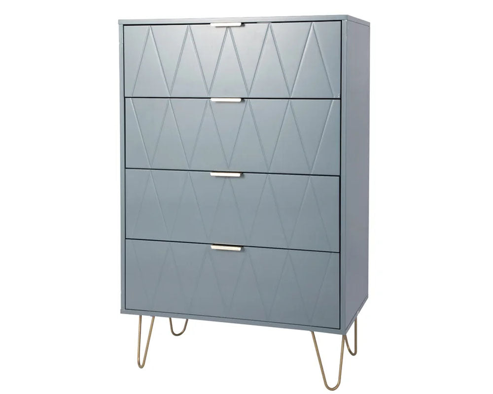 Tallboy Chest of Drawers - 4 Drawer Dressers for Bedroom (Sky blue)