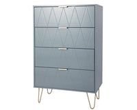 Thumbnail for Tall boy Chest of Drawers - 4 Drawers (Sky blue)