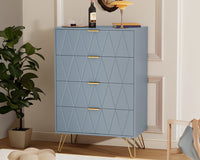 Thumbnail for Tall boy Chest of Drawers - 4 Drawers (Sky blue)