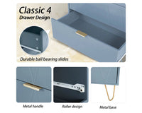 Thumbnail for Tallboy Chest of Drawers - 4 Drawer Dressers for Bedroom (Sky blue)