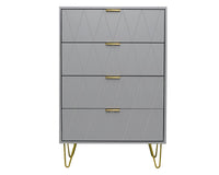 Thumbnail for Tall boy Chest of Drawers - 4 Drawers (Grey)