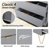 Thumbnail for Tallboy Chest of Drawers 4-Drawer Dressers for Bedroom (Grey)