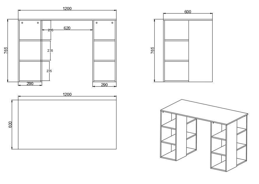 InnoOffice Computer Desk with Bookshelf