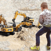 Thumbnail for Digger Excavator Kids Riding Toys Ride-On Car Toy Truck Toddler