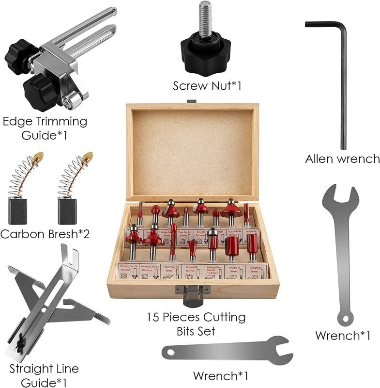 Wood Router Tool with Woodworking Bit