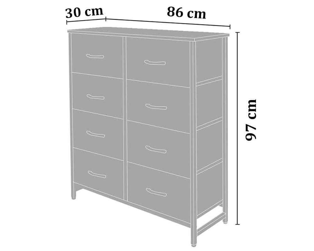 Chest of 8 Drawers Dresser Tallboy