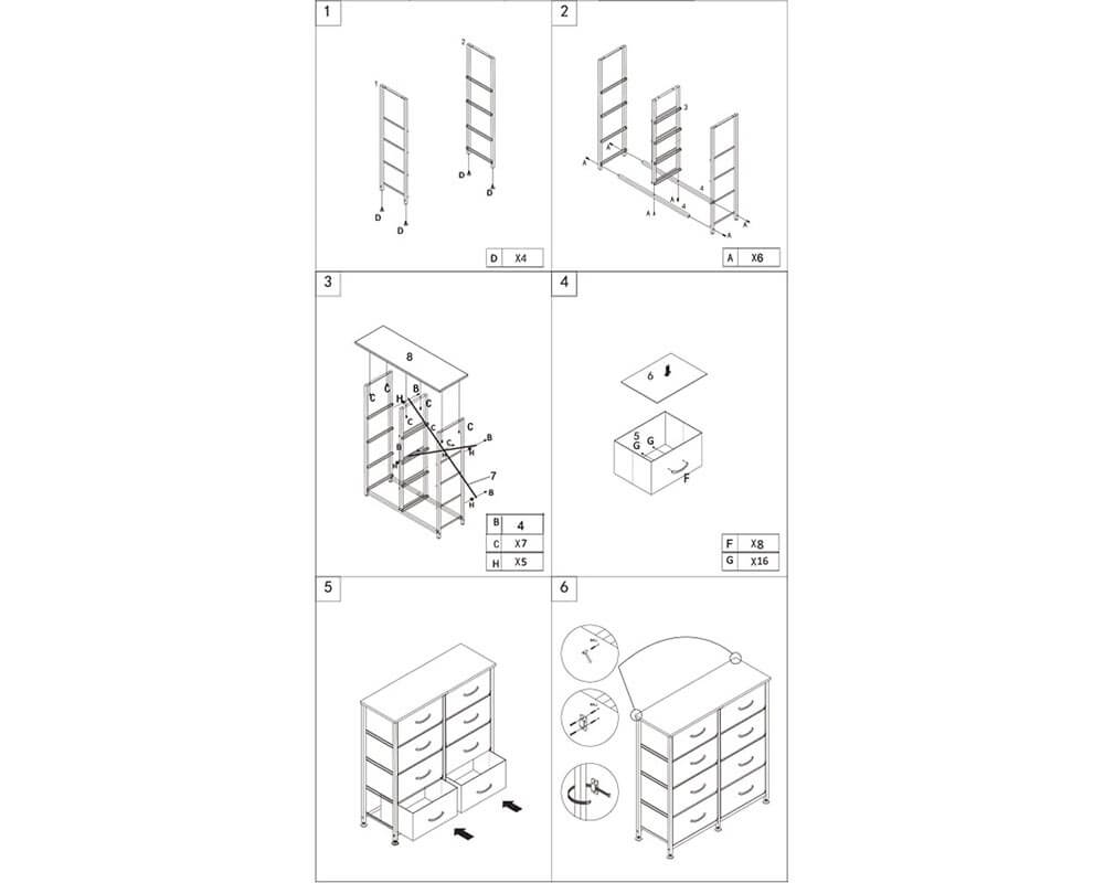 Chest of 8 Drawers Dresser Tallboy