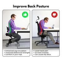 Thumbnail for Ergonomic Kneeling Posture Chair With Backrest Adjustable Height And Casters