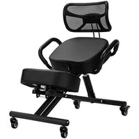 Thumbnail for Ergonomic Kneeling Posture Chair With Backrest Adjustable Height And Casters