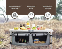 Thumbnail for Folding Camping Table with storage