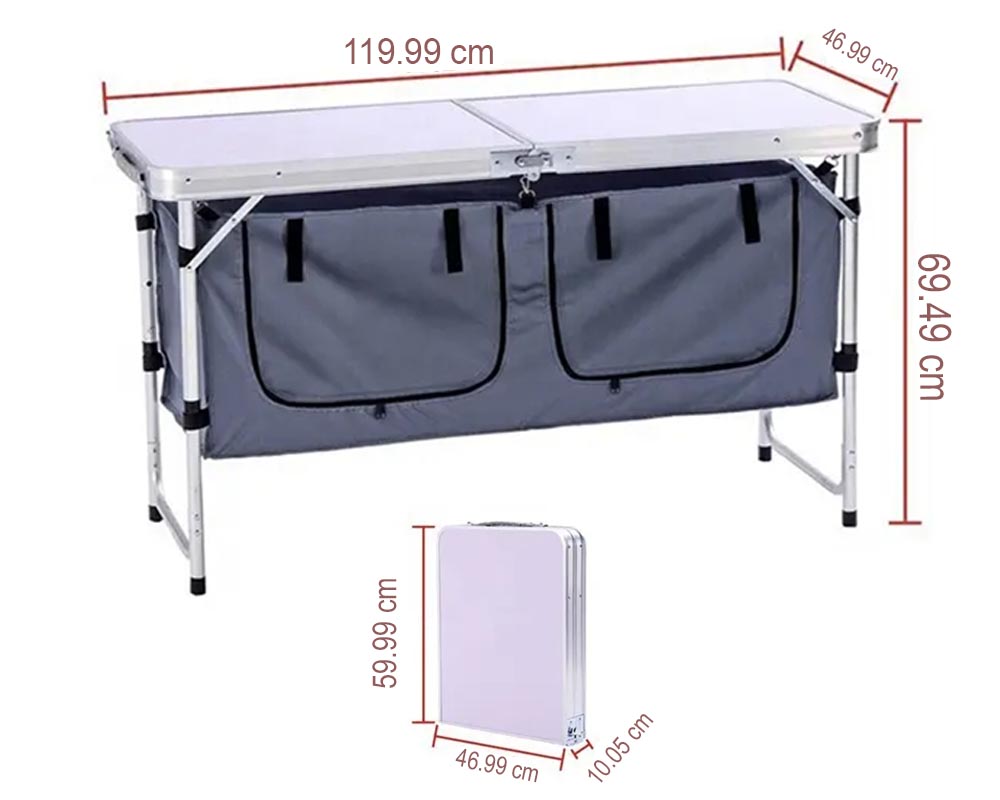 Folding Camping Table with storage