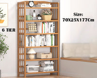 Thumbnail for 6 Tier Shelf bamboo Bookcase Bookshelf