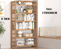 Thumbnail for 6 Tier Shelf bamboo Bookcase Bookshelf