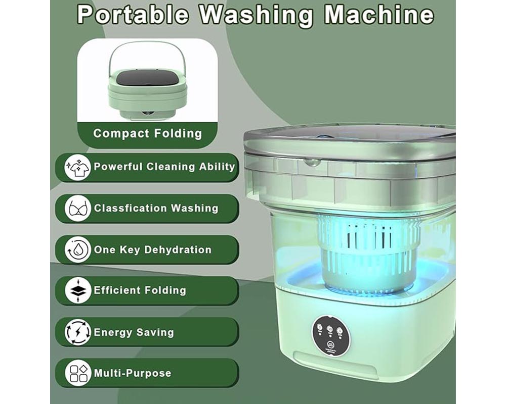 8L Foldable Washing Machine Mini Cloths Laundry Machine