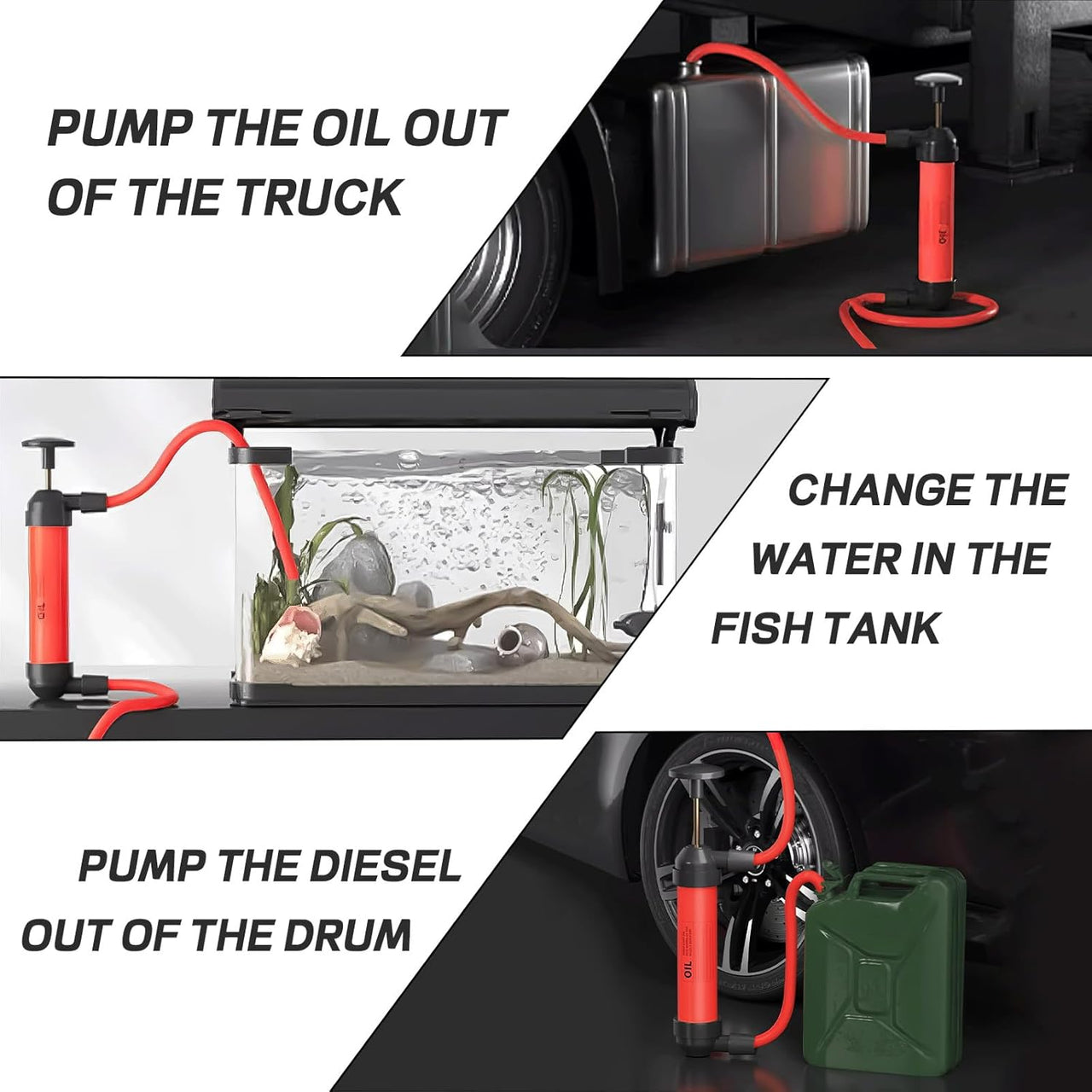 Gas Oil Liquids Siphon Pump Manual Hand Transfer