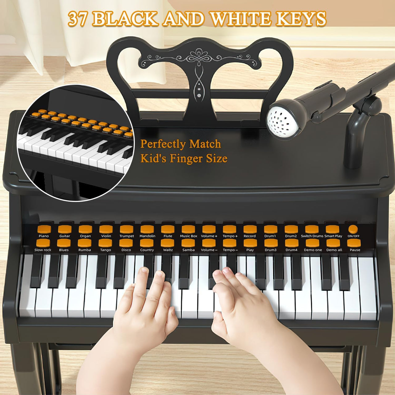 Keyboard Piano with Stool