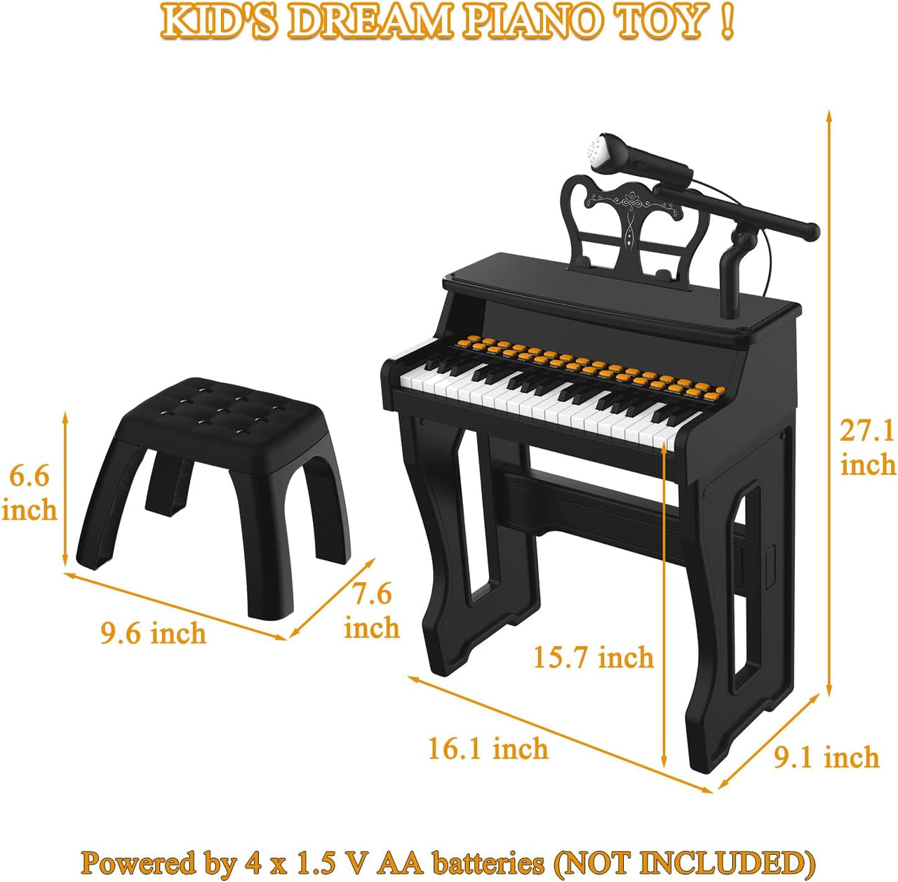 Keyboard Piano with Stool