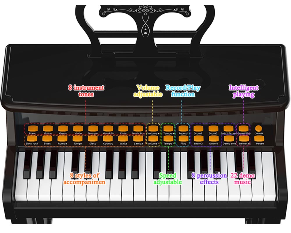 Keyboard Piano with Stool