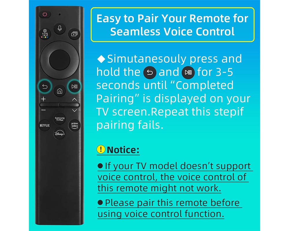 Solar Powered Replacement Samsung TV Remote