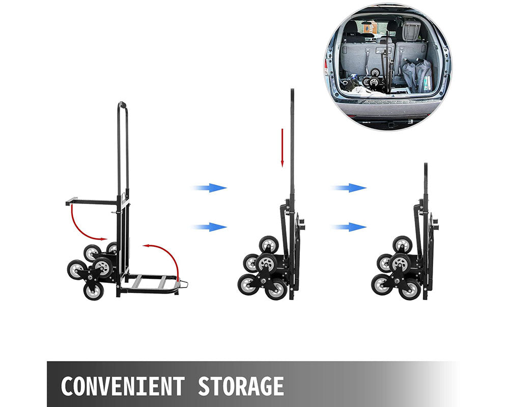 Stair Climbing Trolley 8 Wheels Folding Hand Cart Steps