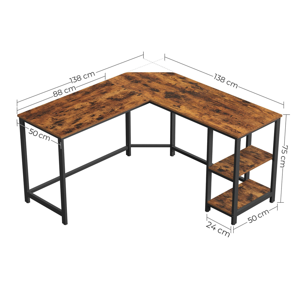 Vasagle L-Shaped Corner Computer Desk