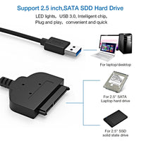 Thumbnail for Sata To Usb Cable, Usb 3.0 To Sata Hard Drive Adapter Compatible For 2.5 Inch Hdd And Ssd