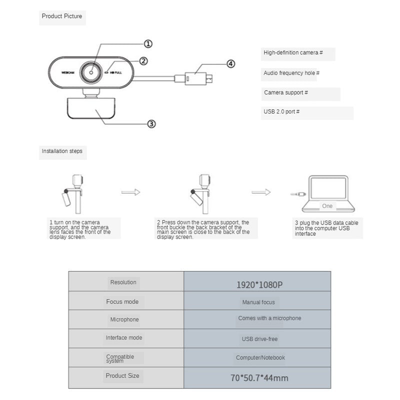 Webcam Web Camera 1080P