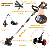 Thumbnail for Push Weed Eater strimmer, Battery Operated Grass Cutter