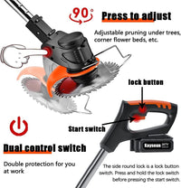 Thumbnail for Push Weed Eater strimmer, Battery Operated Grass Cutter