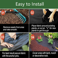 Thumbnail for Weed Mat Garden Weed Barrier Landscape Fabric Durable & Heavy-Duty Weed Block Gardening Mat