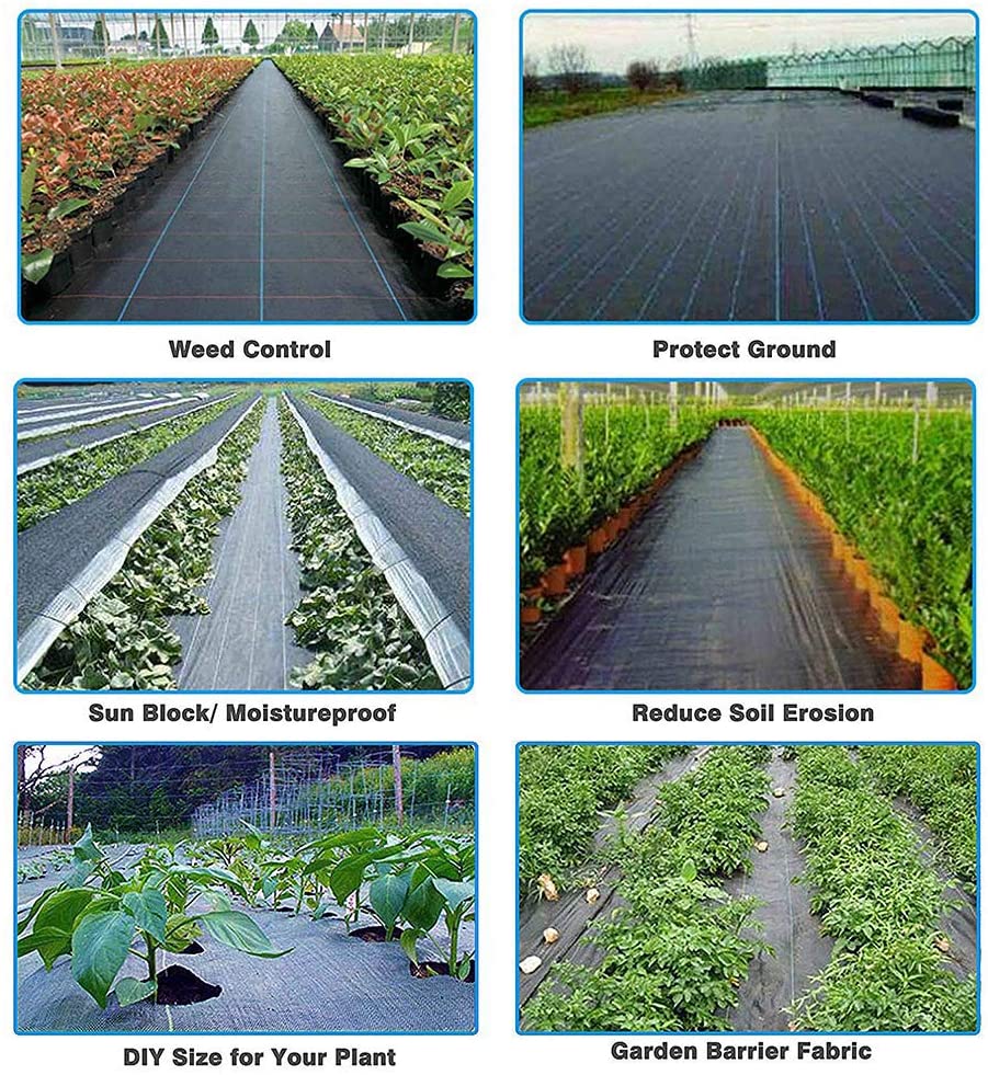 Weed Mat Garden Weed Barrier Landscape Fabric Durable & Heavy-Duty Weed Block Gardening Mat