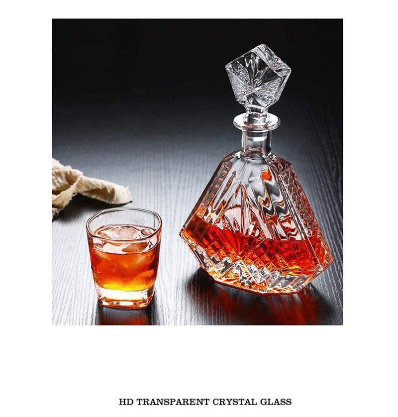 Whiskey Decanter with 6 Glasses